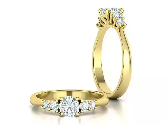 Five Stone Engagement Ring Classic design N10234 Printable model