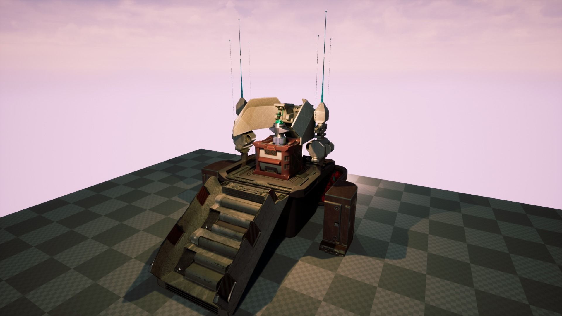 SciFi Radar Station Low-poly 3D model_2