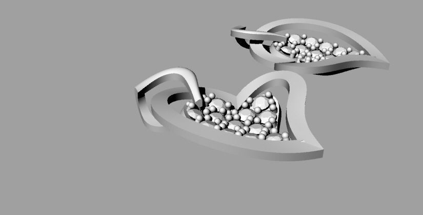 Printable Model- Heart pendant earrings 3D print model_1