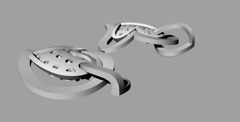 Printable Model- Heart pendant earrings 3D print model_4