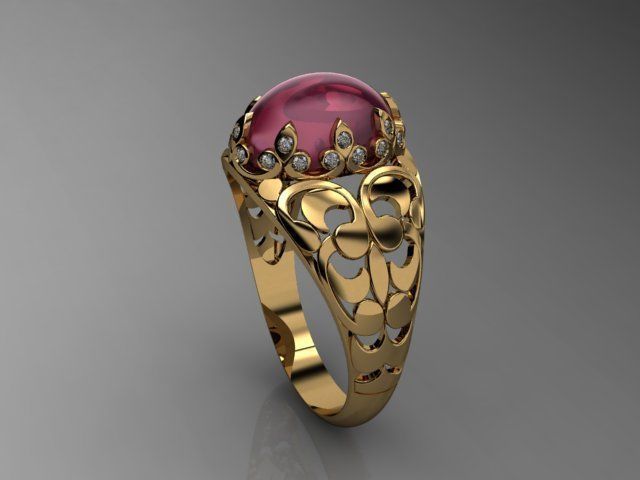 Cabuchon Ring Free 3D print model_5