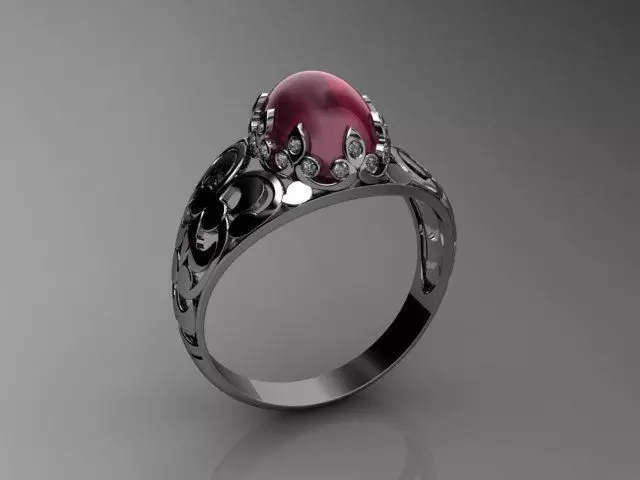 Cabuchon Ring Free 3D print model_0