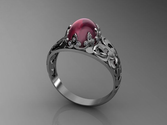 Cabuchon Ring Free 3D print model_2