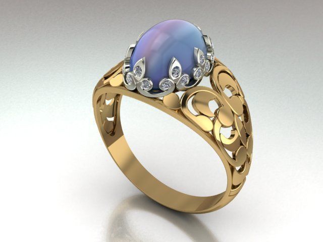 Cabuchon Ring Free 3D print model_8