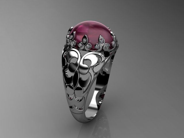 Cabuchon Ring Free 3D print model_6