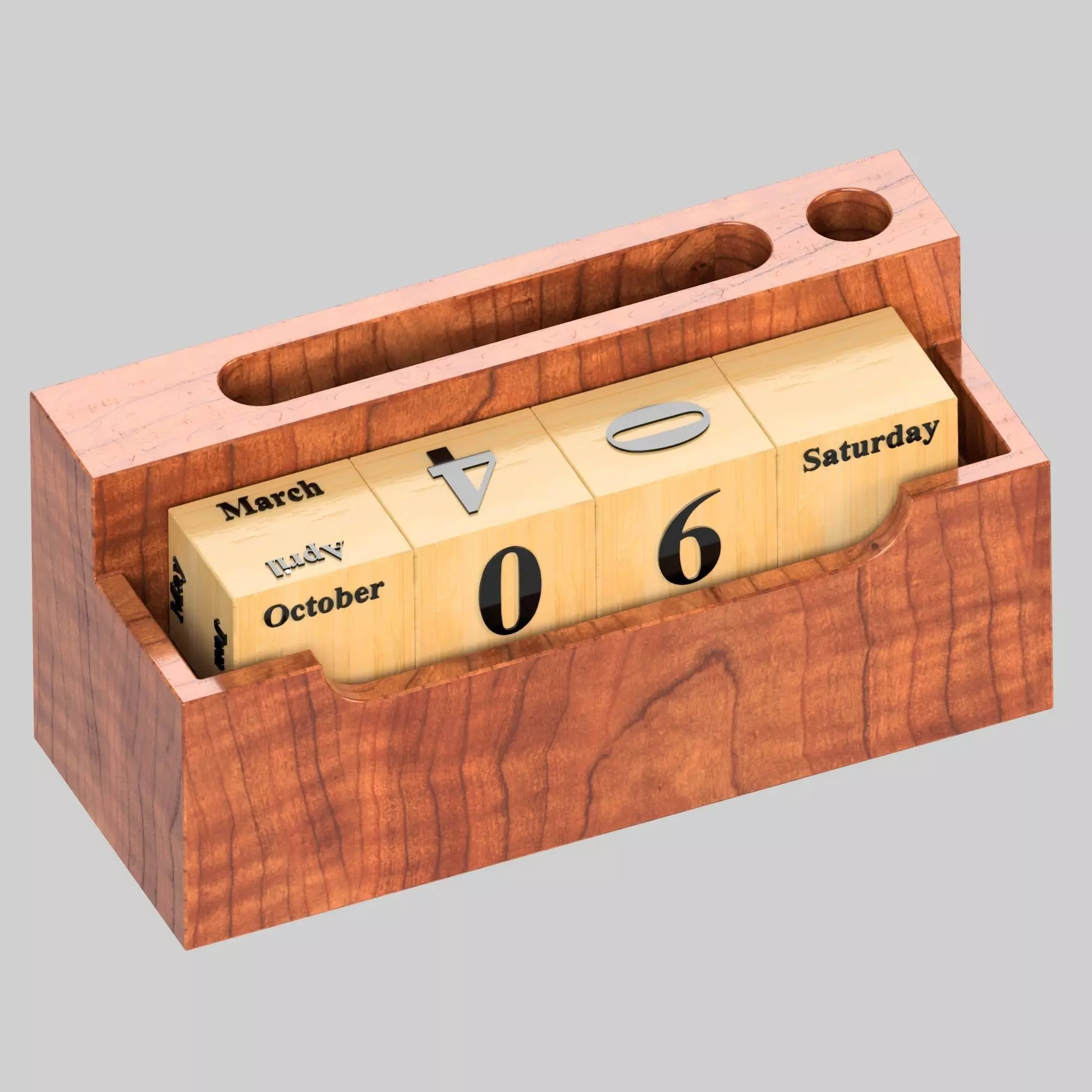 wooden calendar model  3D model_0
