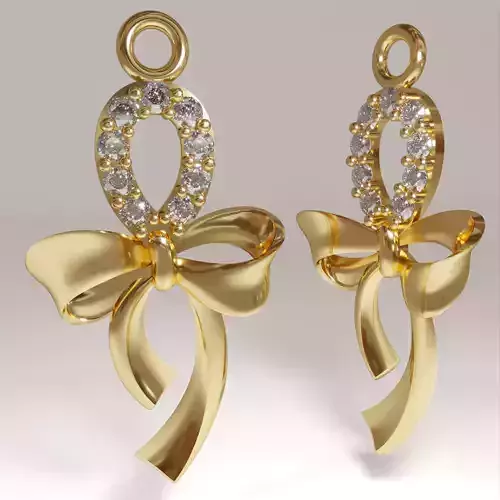 3d printable ribbon bow pendant jewelry 3D print model