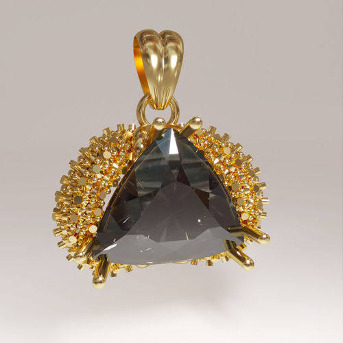 printable 3d luxurious gold pendant jewelry 3D print model
