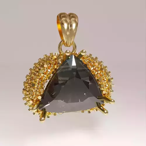  printable 3d luxurious gold pendant jewelry 3D print model