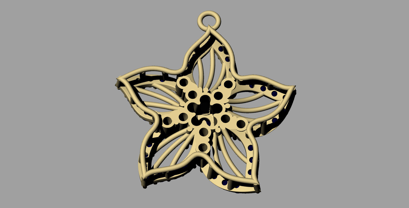 3d printable Flower pendant necklace  3D print model_3