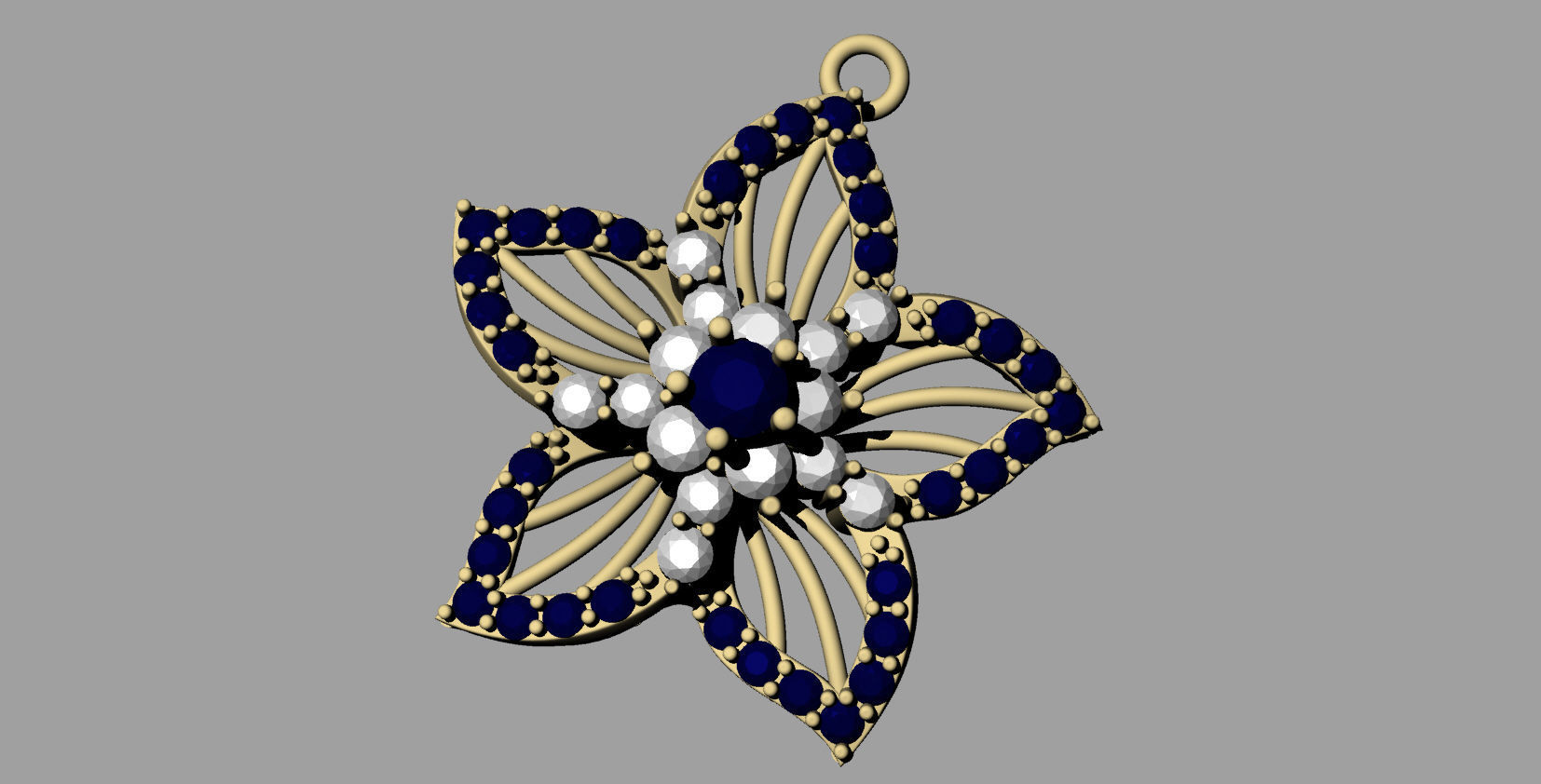 3d printable Flower pendant necklace  3D print model_1