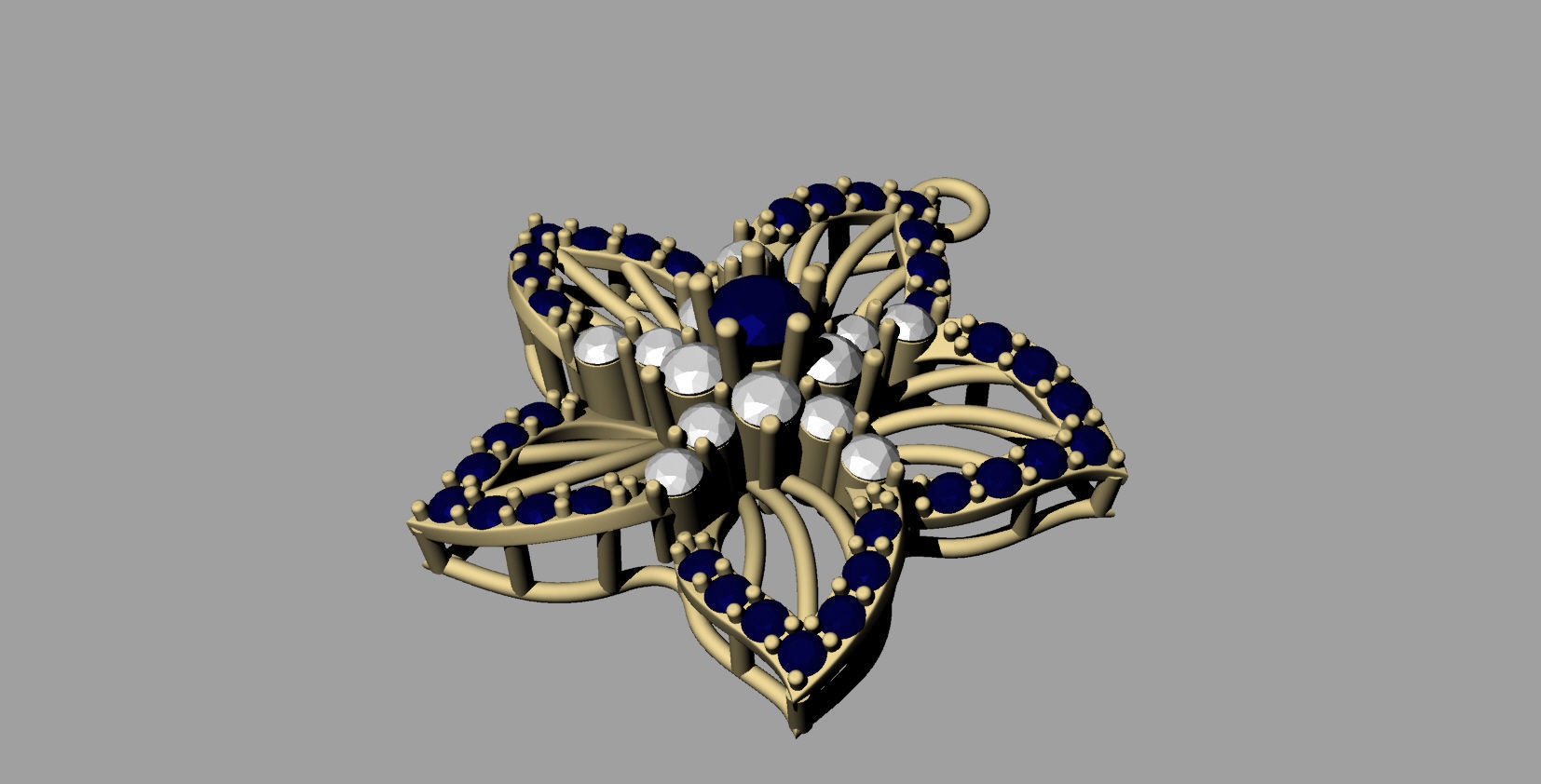 3d printable Flower pendant necklace  3D print model_4