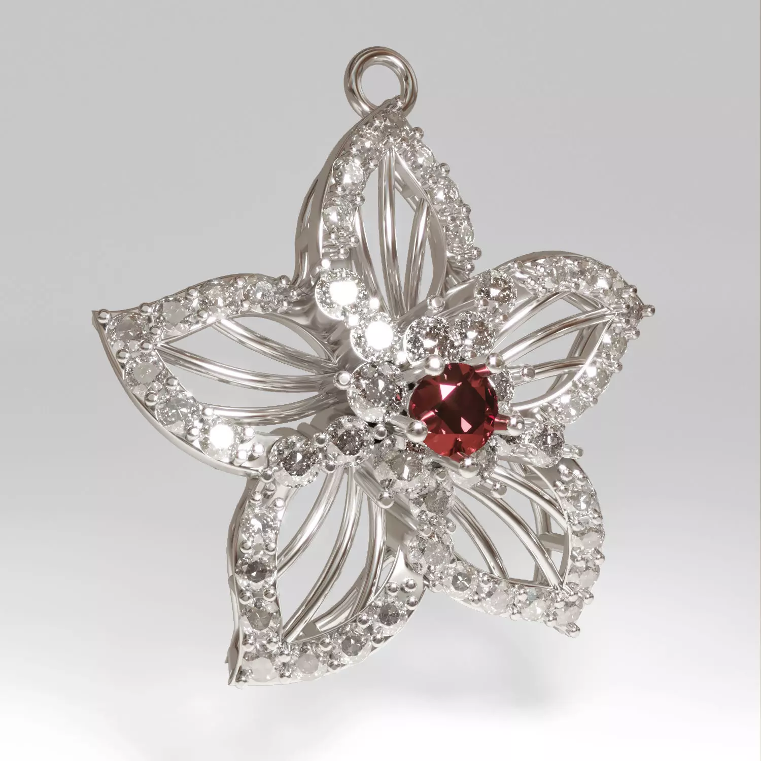 3d printable Flower pendant necklace  3D print model_0
