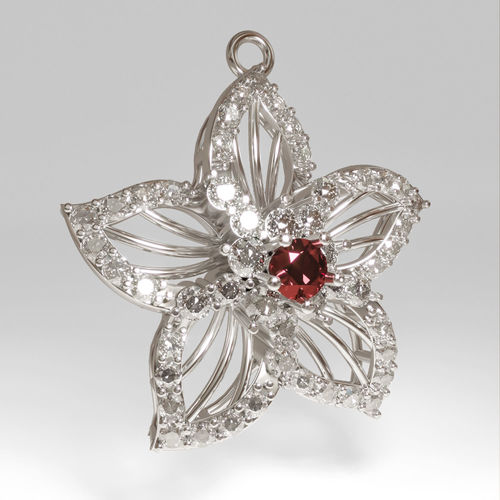 3d printable Flower pendant necklace  3D print model