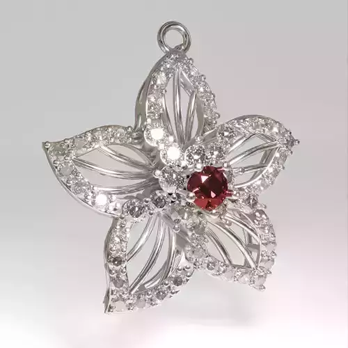3d printable Flower pendant necklace  3D print model