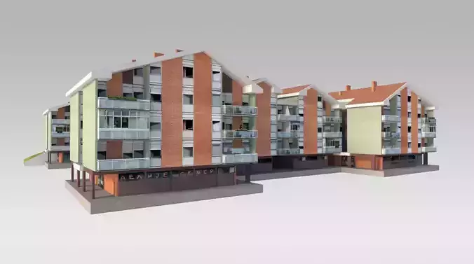Suburban Condos 3 Low-poly 3D model