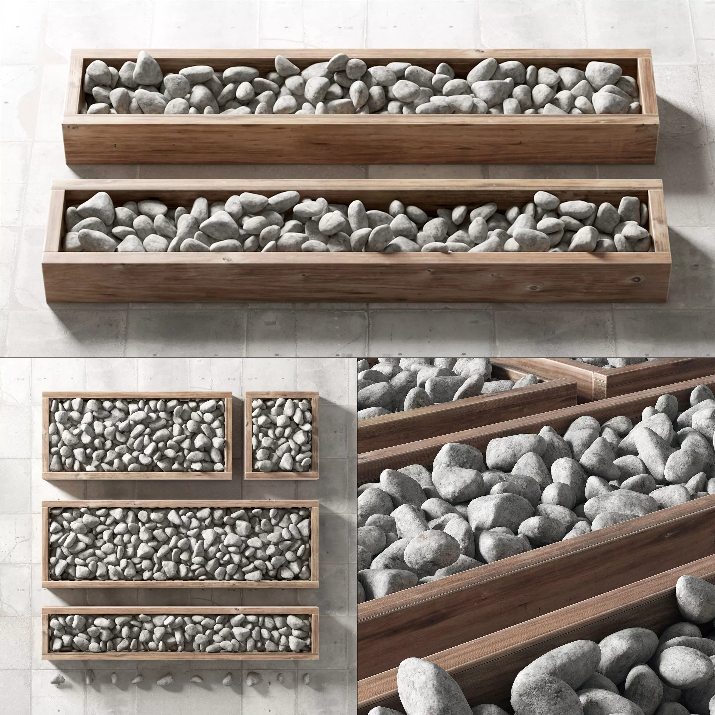 Pebble wood box 3D model