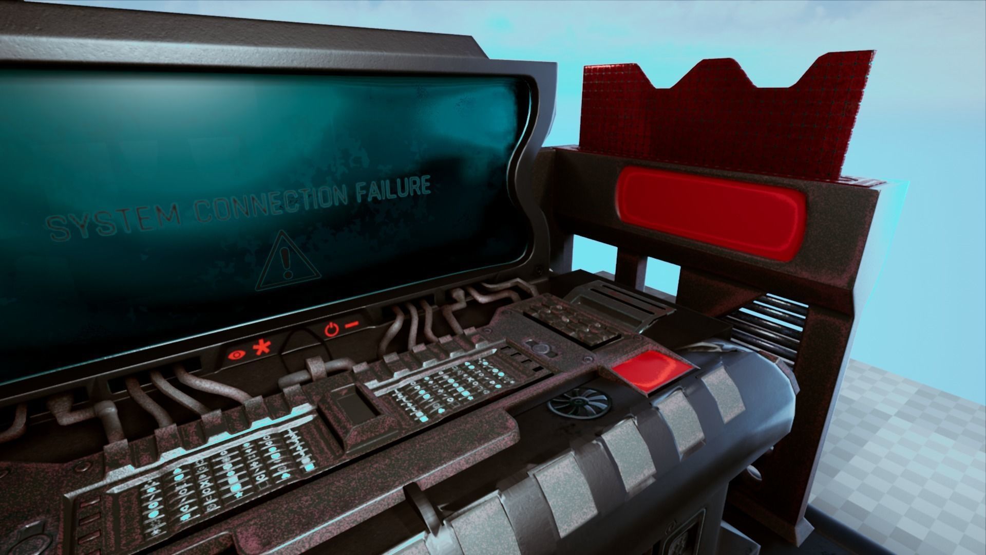 Sci Fi Computer Station Low-poly 3D model_10