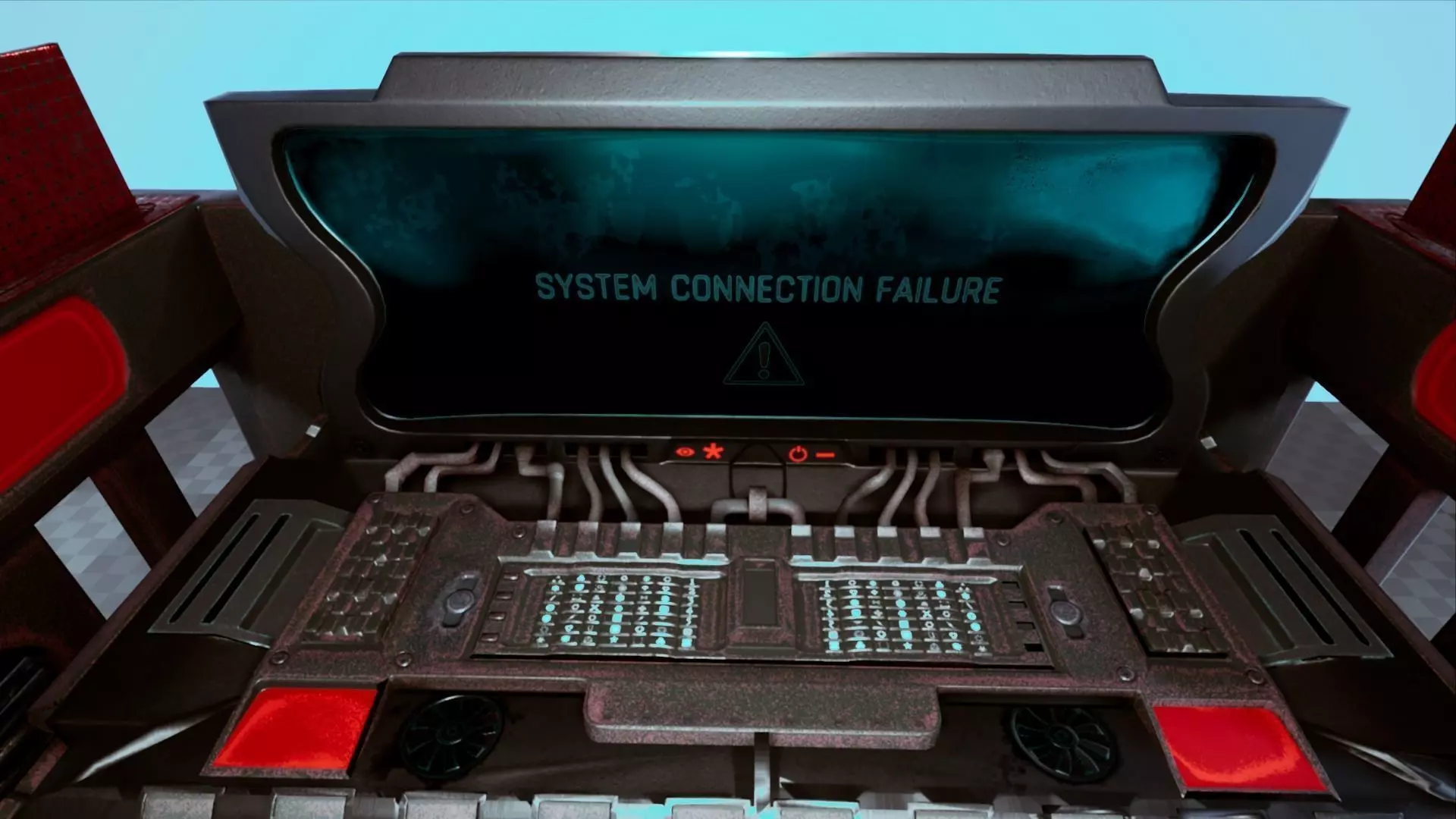 Sci Fi Computer Station Low-poly 3D model_0