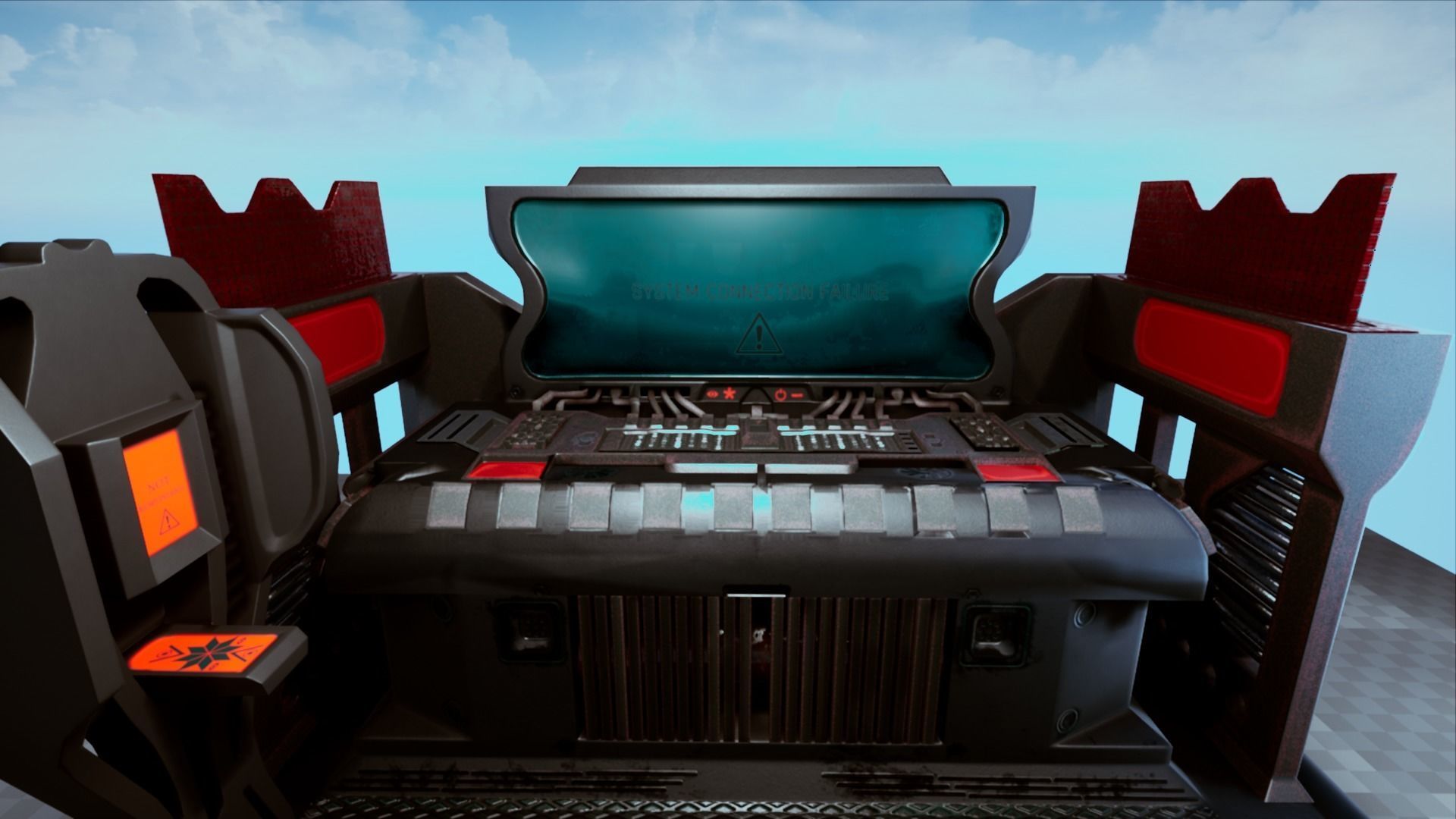 Sci Fi Computer Station Low-poly 3D model_9