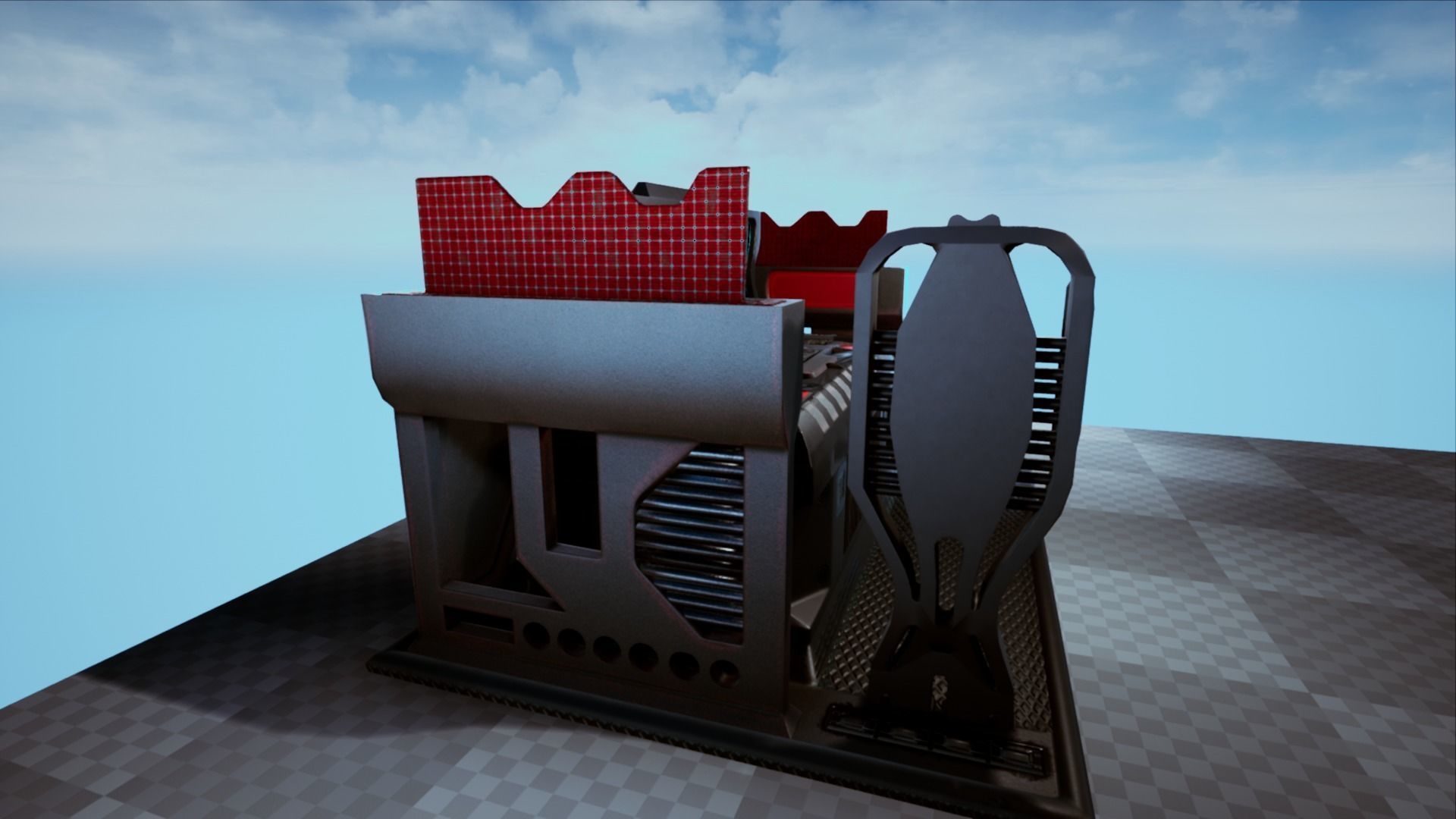 Sci Fi Computer Station Low-poly 3D model_4