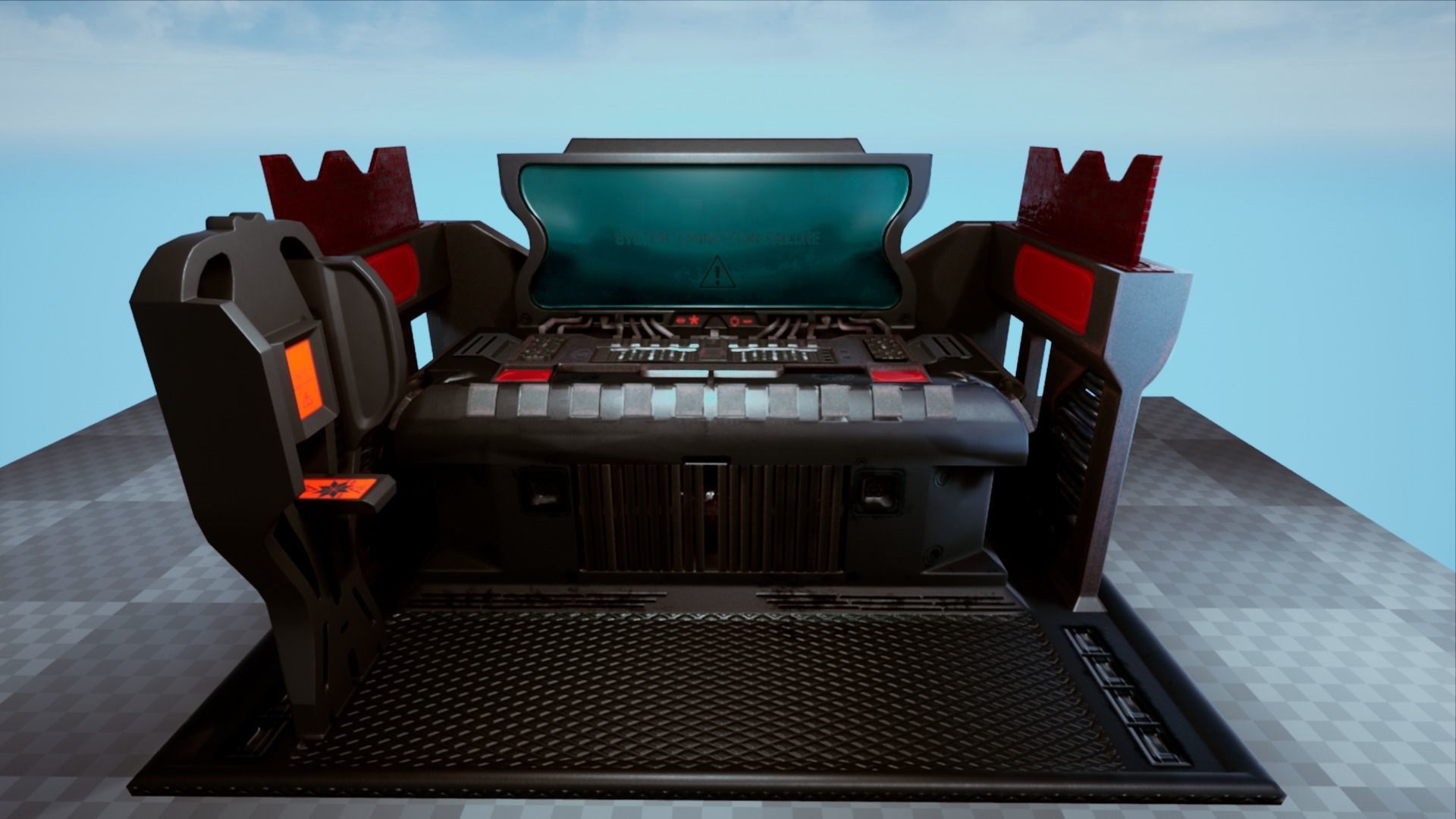 Sci Fi Computer Station Low-poly 3D model_1