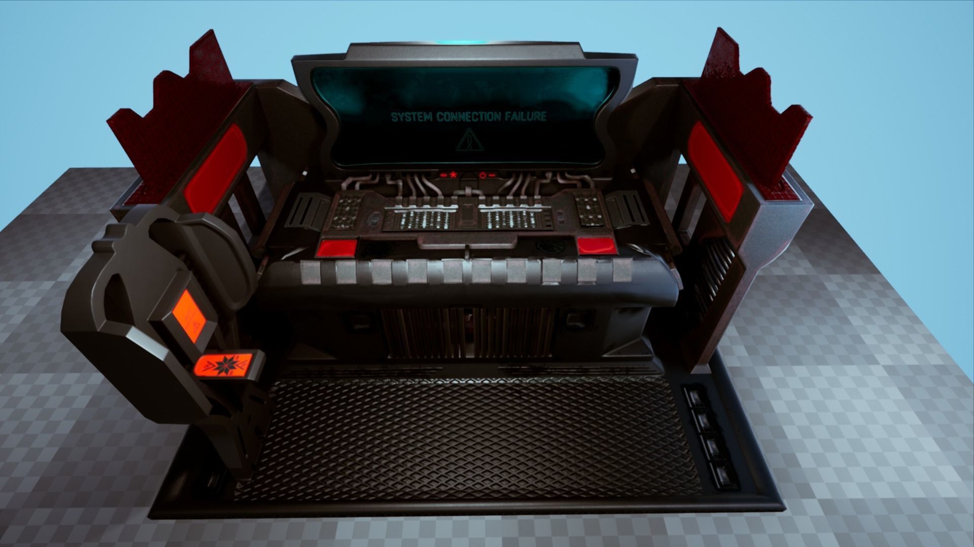 Sci Fi Computer Station Low-poly 3D model_2