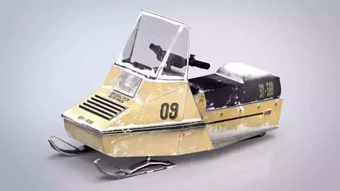 Snowmobile Low-poly 3D model