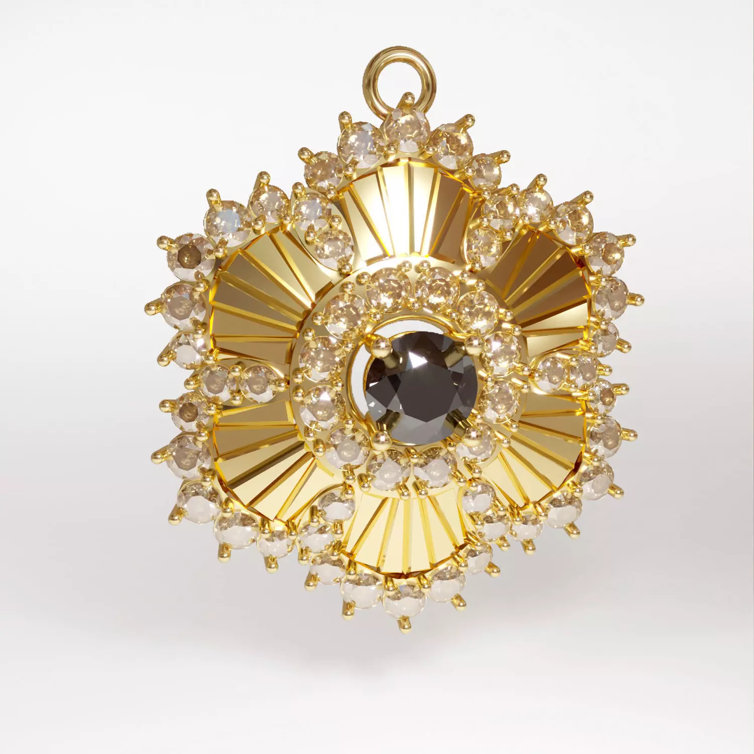 3d printable sun pendant jewelry 3D print model_0