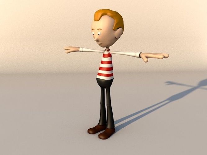 Cartoon Man 3D model Low-poly 3D model