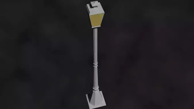 Low poly city lamp post