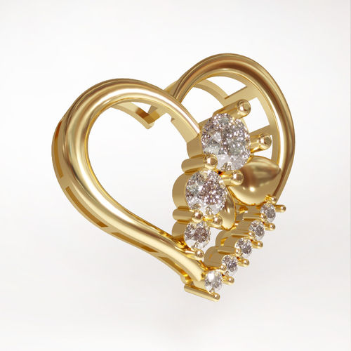 3d printable jewelry diamond Heart pendant  3D print model