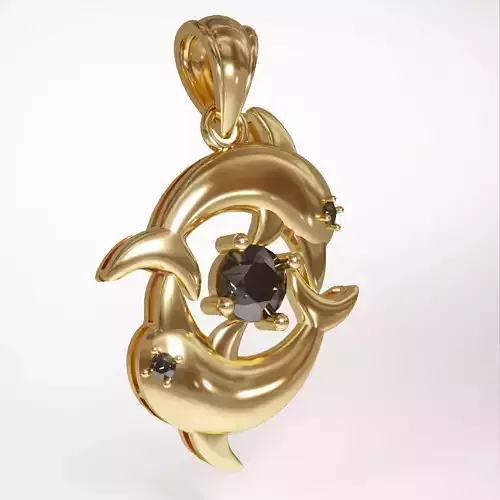 3d printable Dolphin pendant jewelry 3D print model