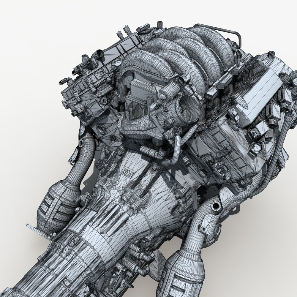  Car Engine with Transmission 3D model_17