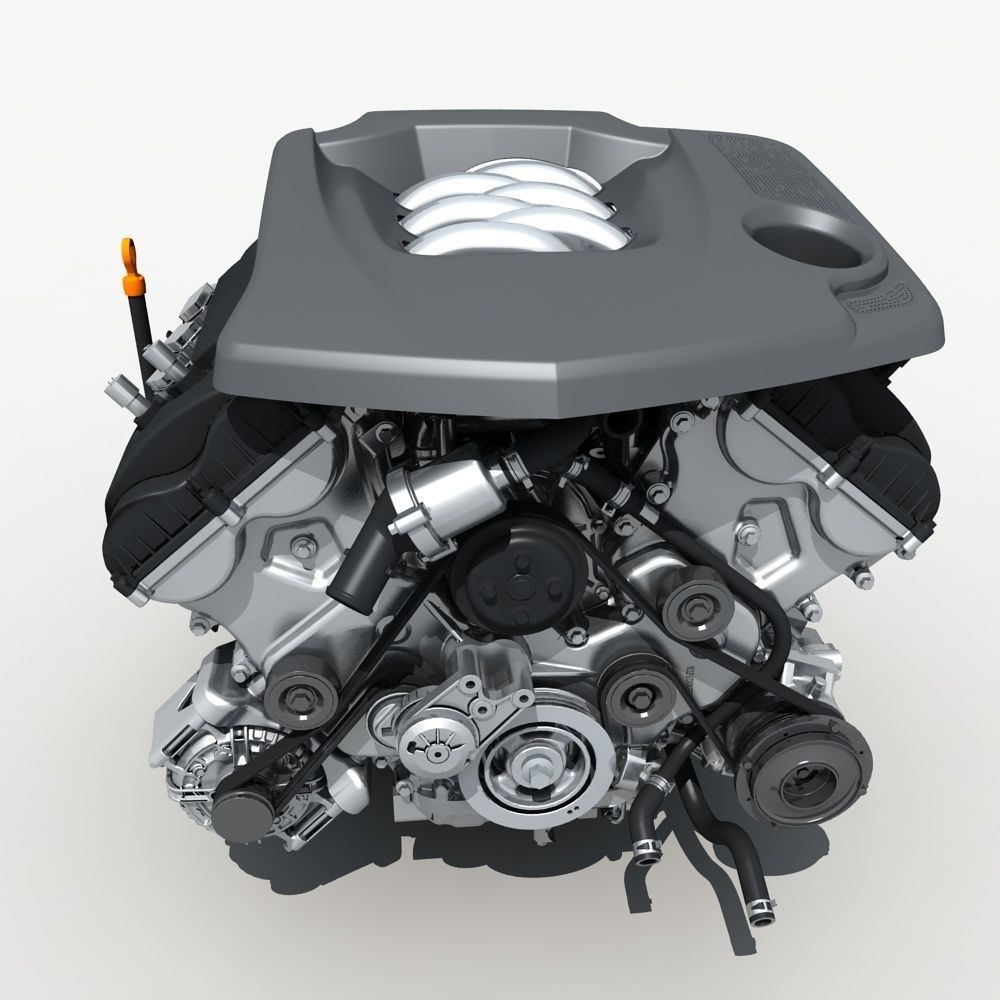  Car Engine with Transmission 3D model_5