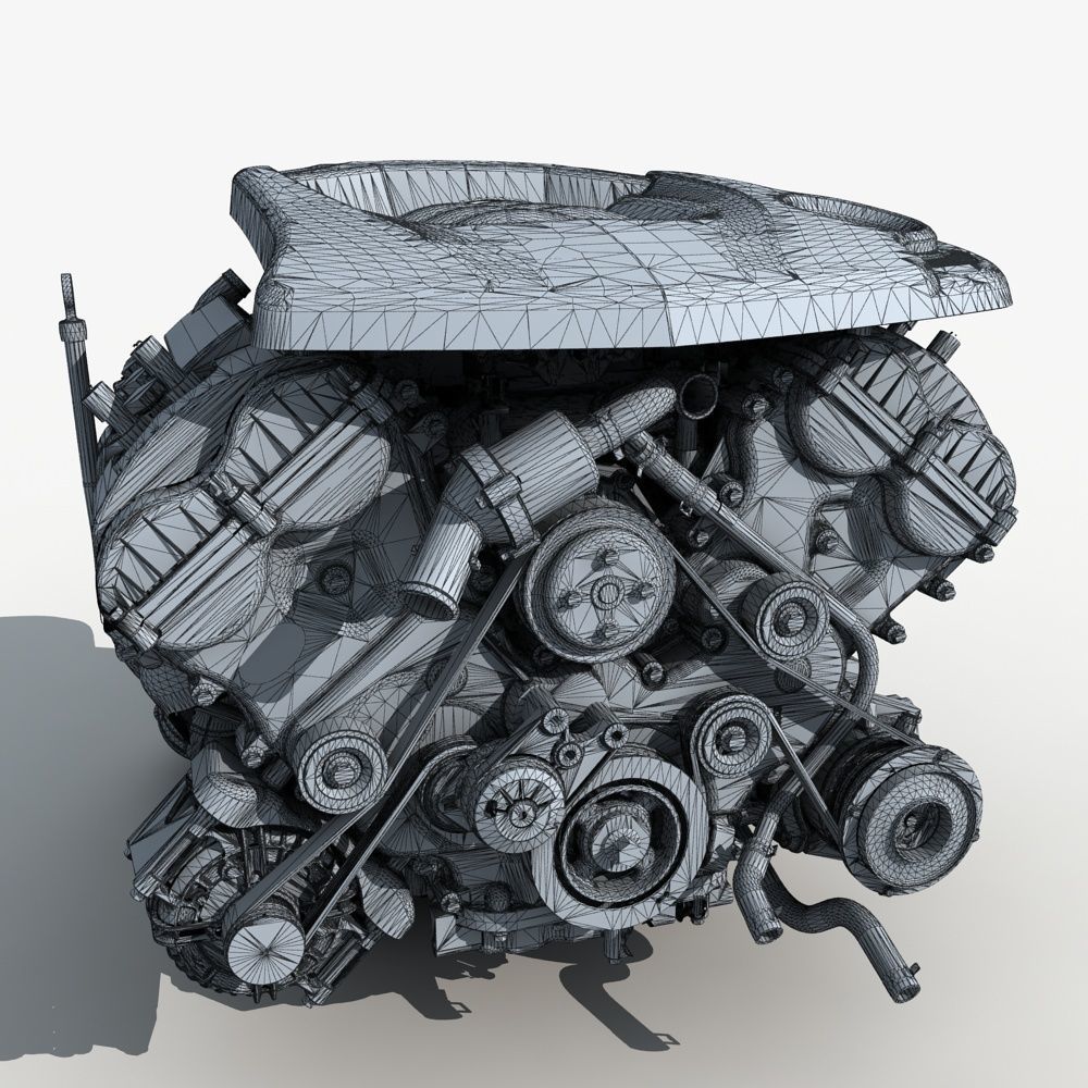  Car Engine with Transmission 3D model_13