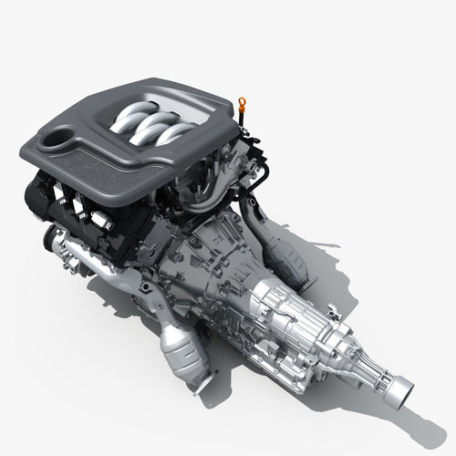  Car Engine with Transmission 3D model