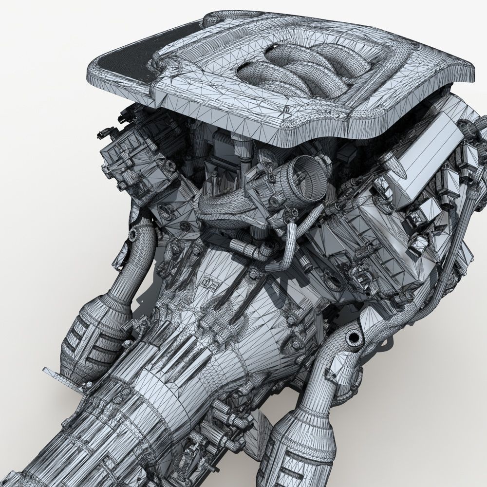  Car Engine with Transmission 3D model_16