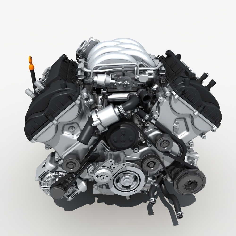  Car Engine with Transmission 3D model_6