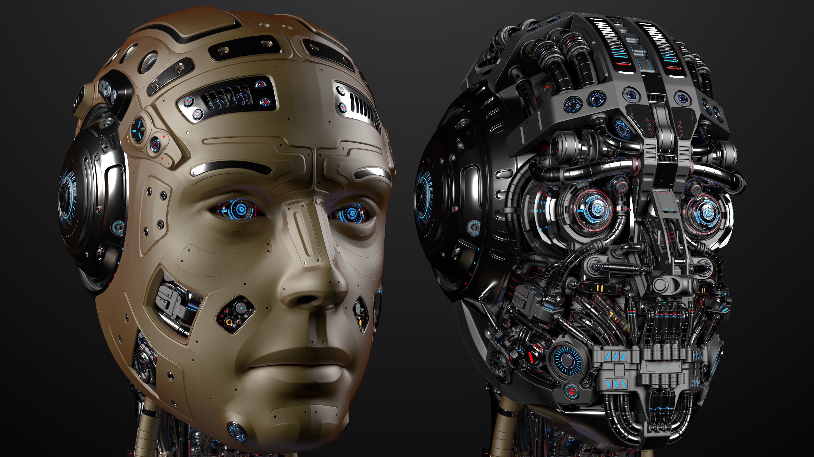 Futuristic Robot Man 3d Model no RIG 3D model_1