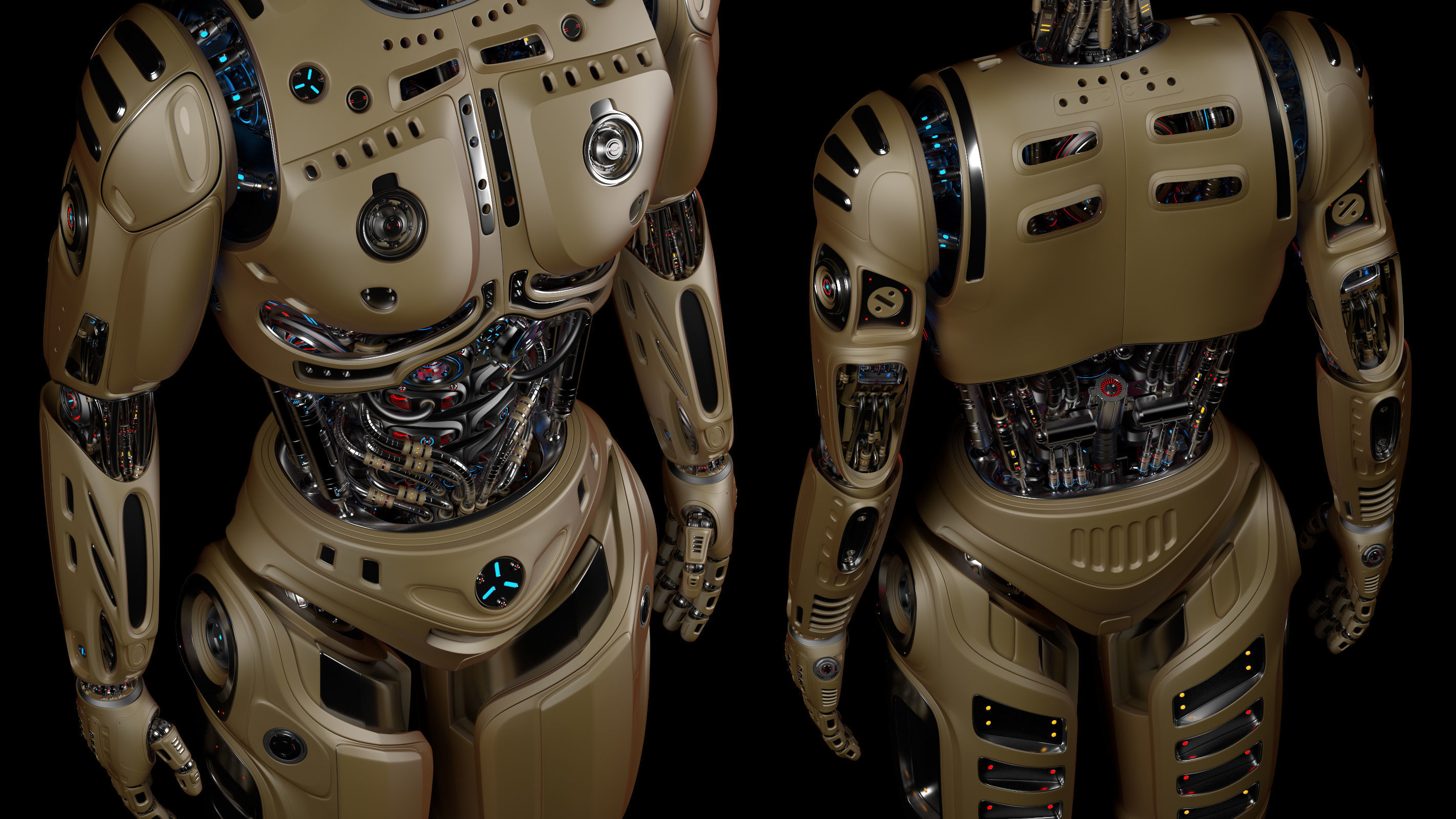 Futuristic Robot Man 3d Model no RIG 3D model_6