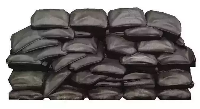 Low poly army sand bags for games Free low-poly 3D model