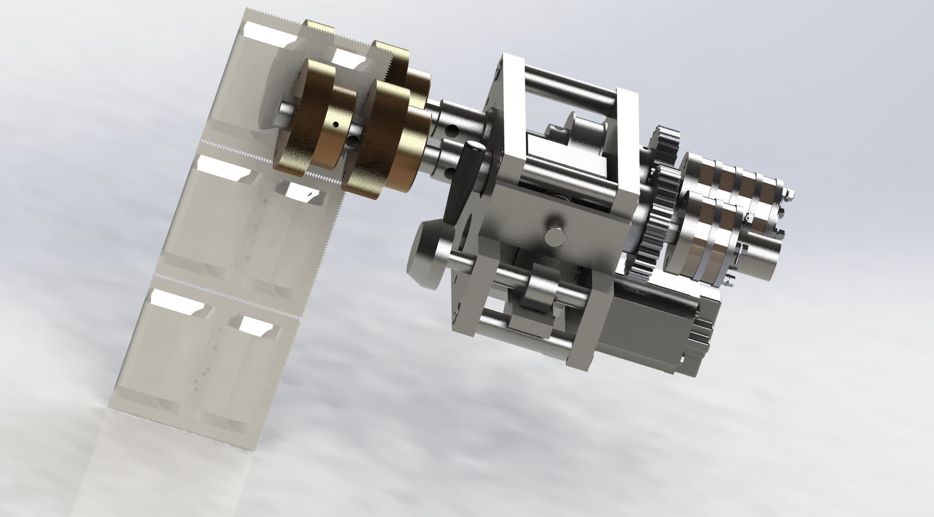 Bag-type product roller conveying mechanism 3D model_4