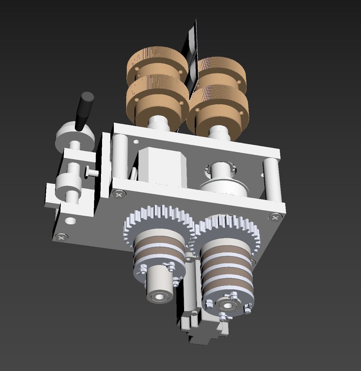 Bag-type product roller conveying mechanism 3D model_2