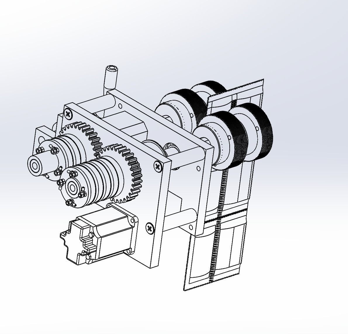 Bag-type product roller conveying mechanism 3D model_11