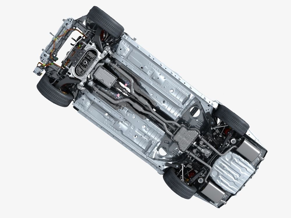 Car Frame with Chassis Engine 01 3D model_12