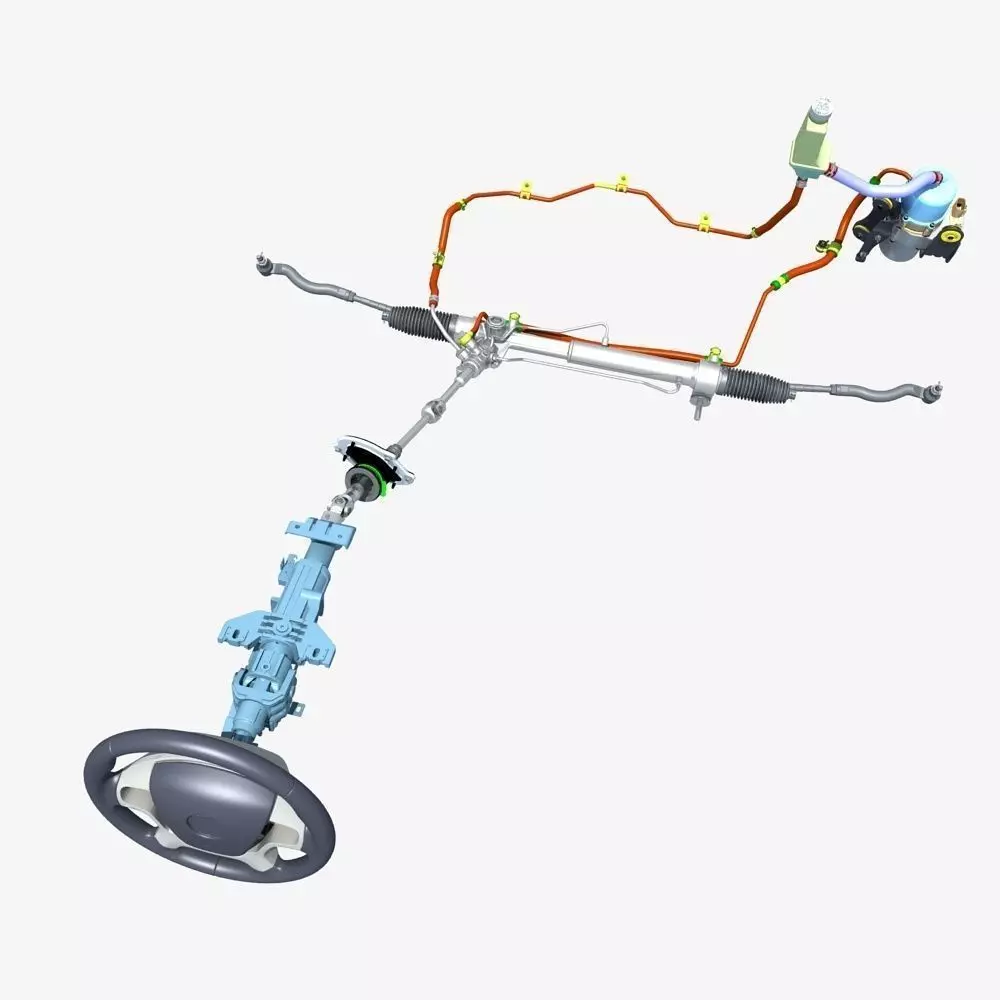 Car Steering System 3D model_0