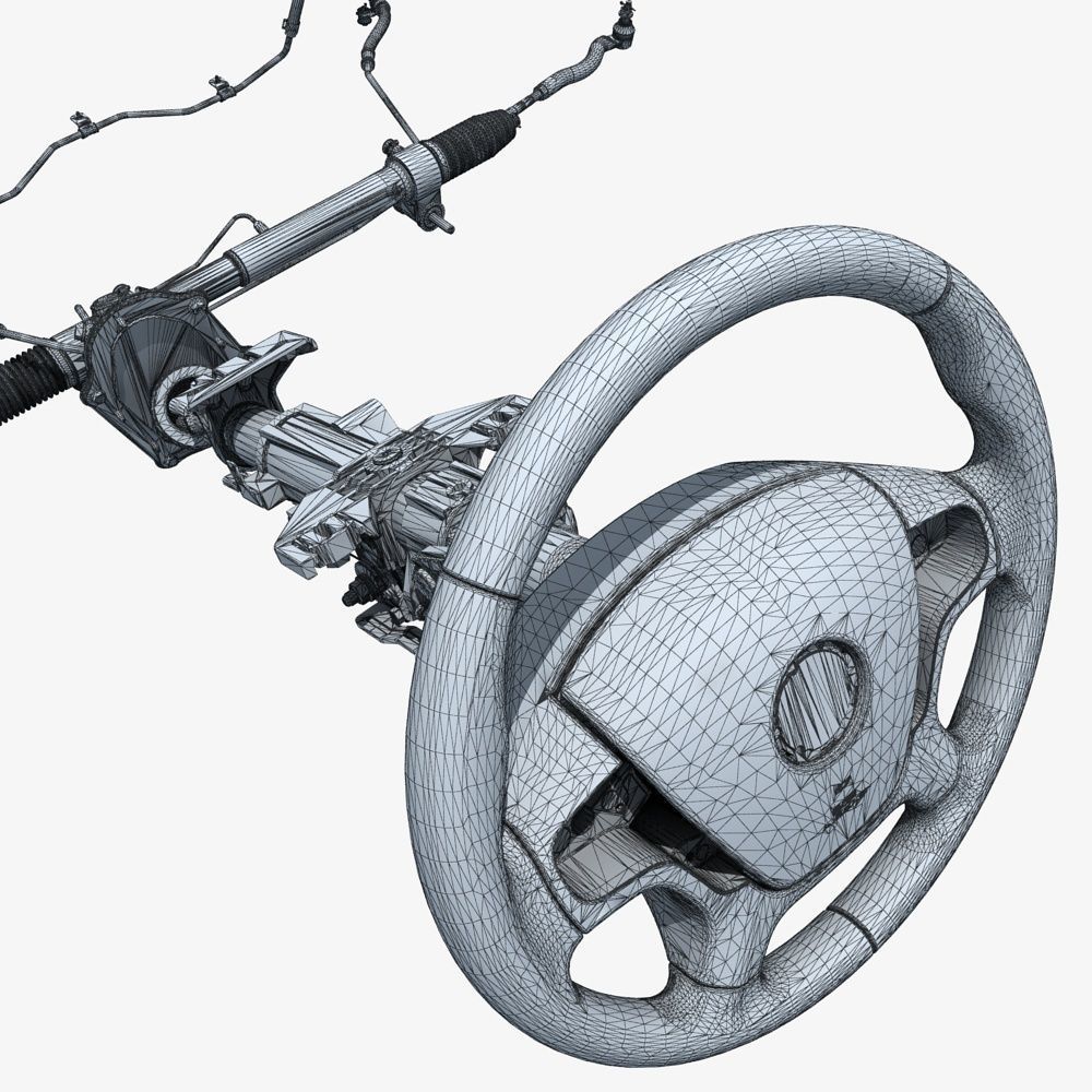 Car Steering System 3D model_10