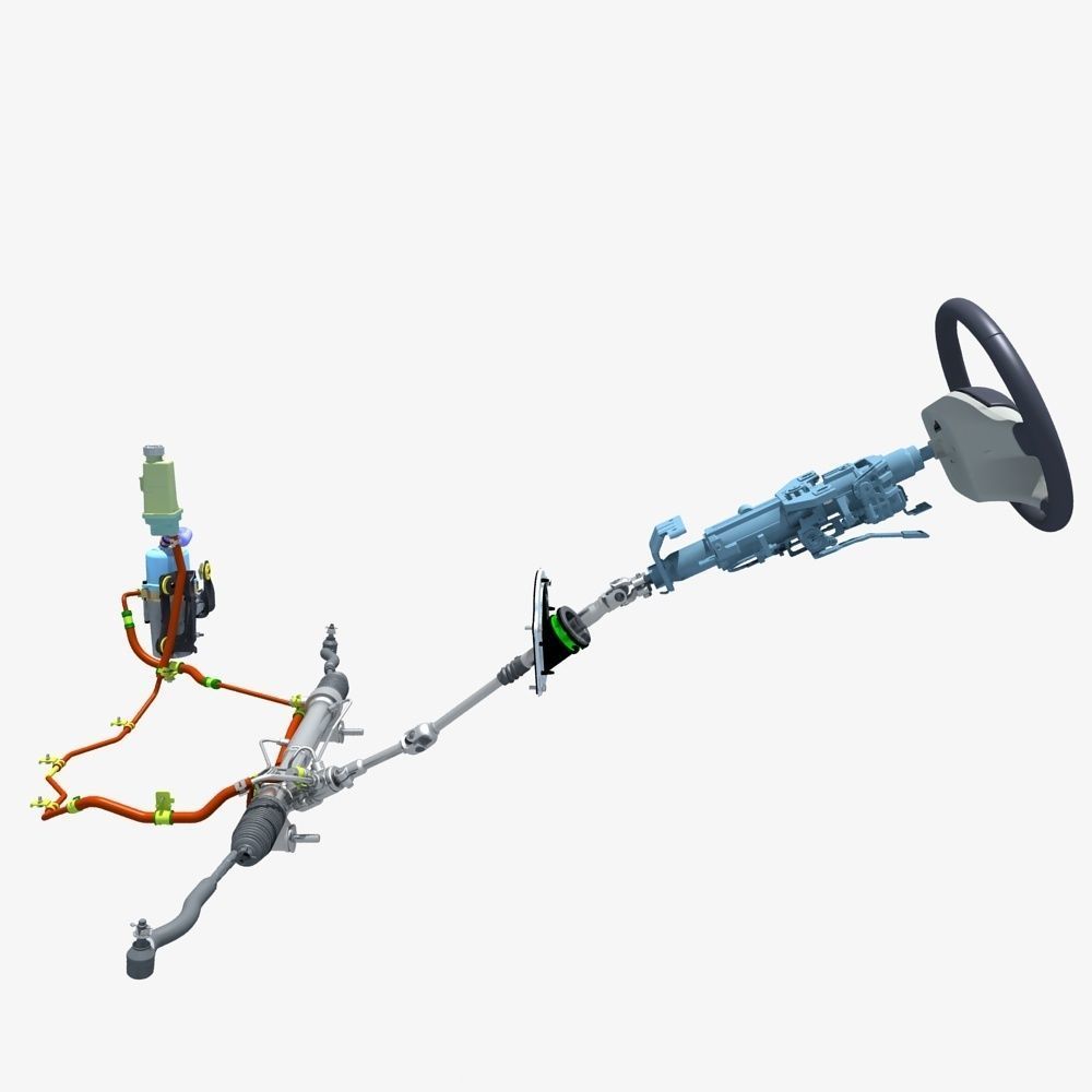 Car Steering System 3D model_1