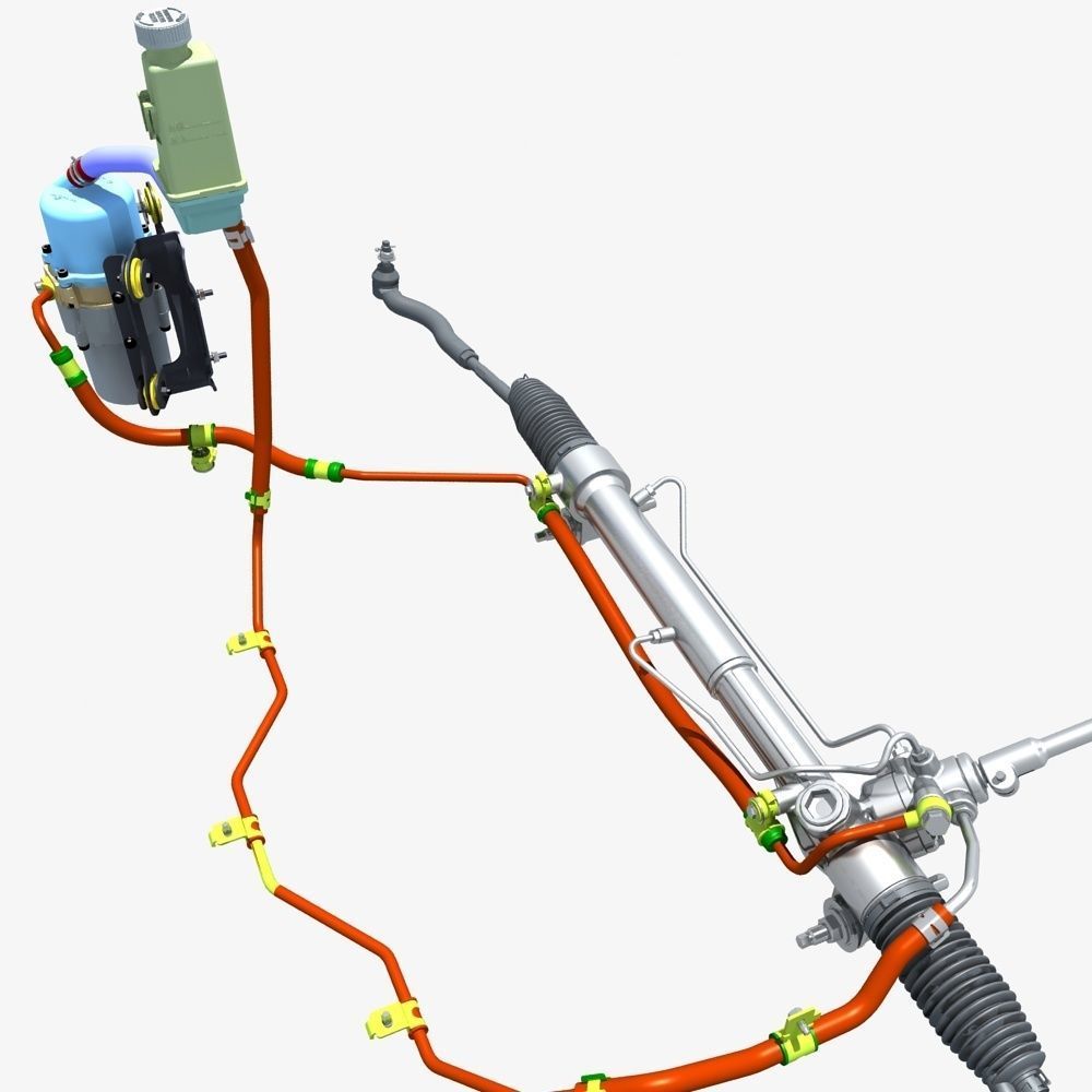 Car Steering System 3D model_4